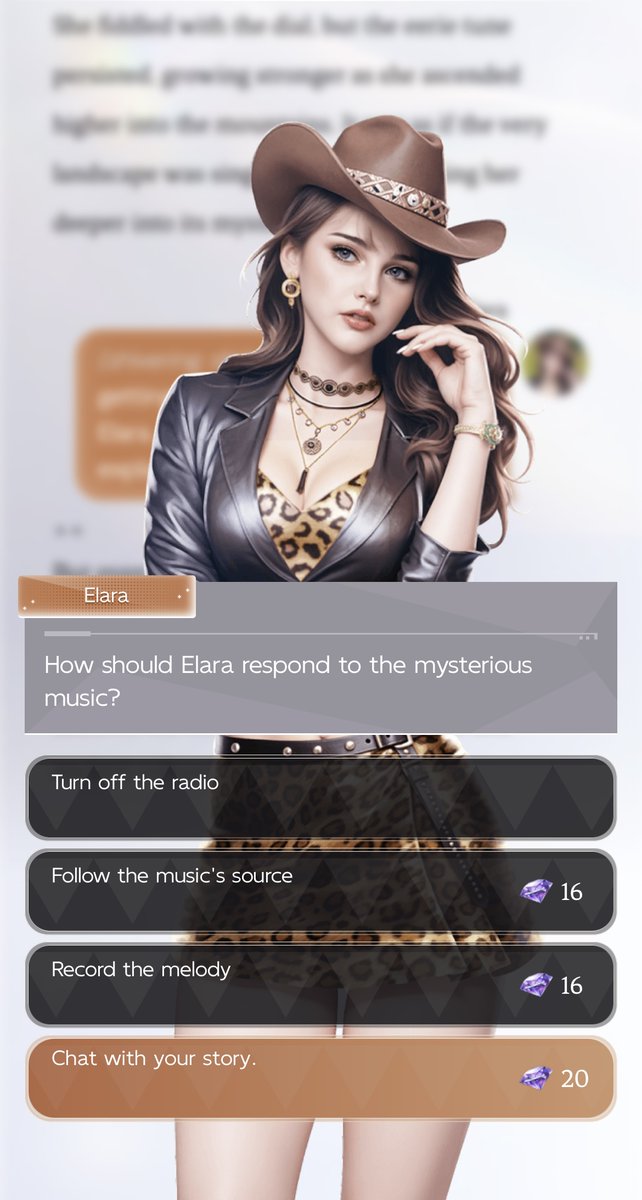 ChapchatGame's tweet photo. Imagine hearing a mysterious melody, what would you do?

🚪 Venture out to find its source, or ignore it and hope it fades away. 

Join Elara in "Carpathian Moon" and decide for yourself. Share your choice in the comments! #interactivefiction #Chapchat #CarpathianMoon https://t.co/EFFG1NOOsr