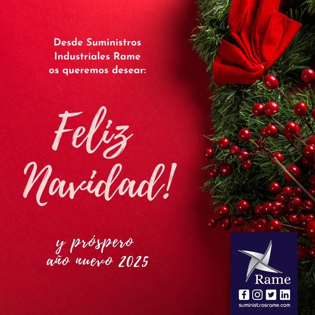 SuministrosRame's tweet photo. 🎄✨ Desde Suministros Rame os deseamos una Feliz Navidad y un próspero Año Nuevo 2025 🎁🎅
Que este nuevo año llegue cargado de ilusión, éxito y felicidad, y que disfrutéis estas fiestas rodeados de vuestros seres queridos. ❤️✨
¡Felices Fiestas! 🎄🎁 https://t.co/j98thRJqBf