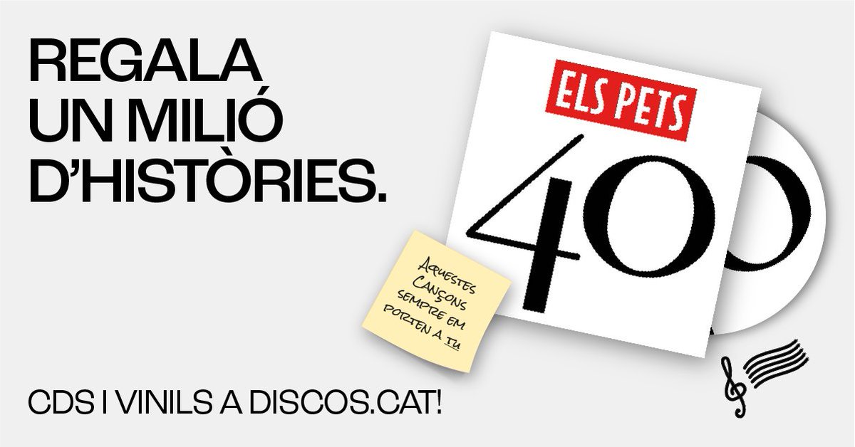 Una senyal per fer el millor regal 🤫

El pots trobar aquí - discos.cat/disco/15673/40…