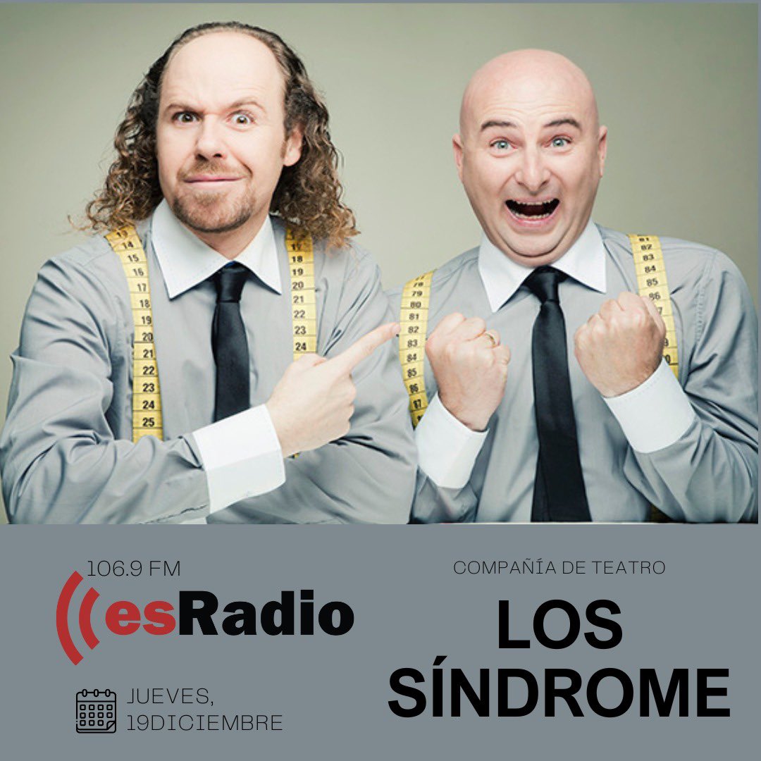 Hoy nos acompañarán en el programa Práxedes Nieto y Víctor Carretero, integrantes de <a href="/lossindrome/">Los Síndrome</a> 

Recuerda, en la 106.9 FM 📻 y también vía streaming en: 

esradio.libertaddigital.com/sevilla/direct…

No te lo pierdas 😉
