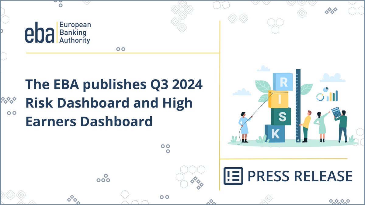 ⚡ EU/EEA banks’ profitability is holding up well despite declining net interest margin, according to the EBA's Q3 2024 Risk Dashboard (RDB): europa.eu/!mdJ9nn

Our 2023 dashboard on high earners shows stable number of  monitored high earners in EU: europa.eu/!HkdQvX