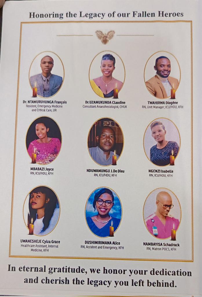 NCNMRwanda's tweet photo. We mourn the loss health professionals who  dedicated their lives to fighting the Marburg pandemic. Their unwavering commitment to saving lives, even in the face of a big danger, is an exemplification to their bravery, compassion, and patriotism. #RIPheroes  @RwandaHealth https://t.co/B1qUyhfZSH