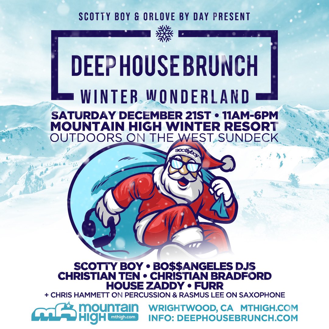 Catch Bo$$Angeles DJs <a href="/louebagels/">Lou E. Bagels</a> &amp; <a href="/MadisonOrange/">Madison Orange is PiNK LEOPARD</a> at Mtn Hugh Ski Resort 12/21 for Deep House Brunch