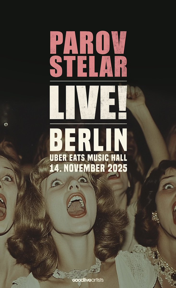 Berlin! 🇩🇪 We’re hitting Uber Eats Music Hall on November 14th, 2025!

Let’s party together - grab your tickets here: ticketmaster.de/event/11773512… 

#parovstelarlive #berlin #ubereatsmusichall