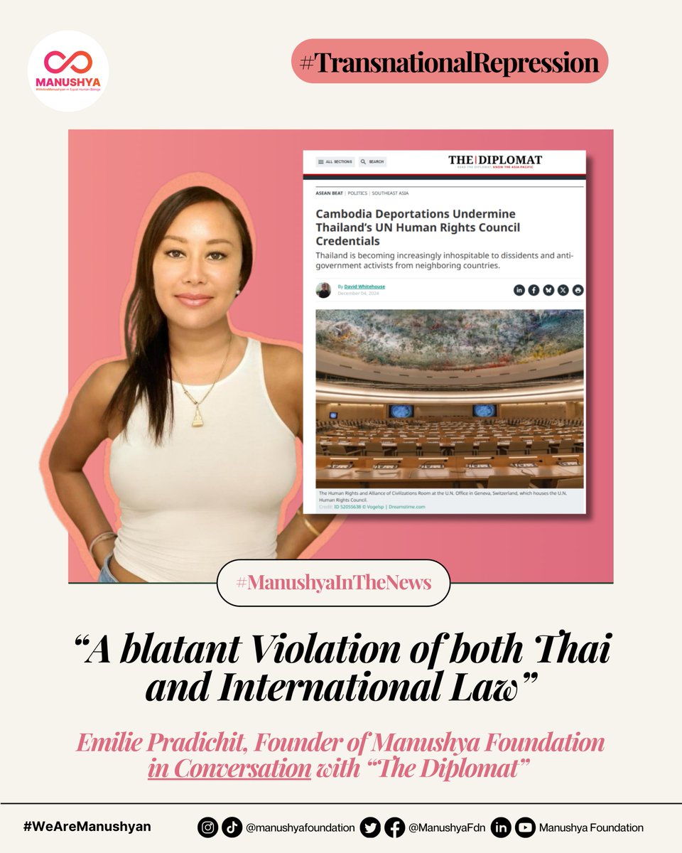 🛑 STOP #TransnationalRepression &amp; Deportation of Cambodian refugees!

🚨In a powerful article published in The Diplomat <a href="/Diplomat_APAC/">The Diplomat</a>   , David Whitehouse uncovers Thailand’s glaring human rights failings as it commits transnational repression in support of the Cambodian