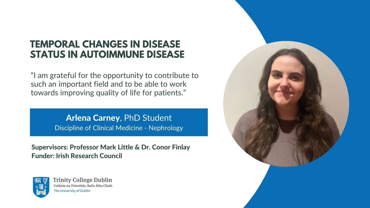Say hello to another of our emerging researchers of the future - PhD student, Arlena Carney. Read all about Joyce’s research in autoimmune disease and browse the 120 other PhD projects in our Annual Overview of Doctoral Health Research 2024. tinyurl.com/363sszr6