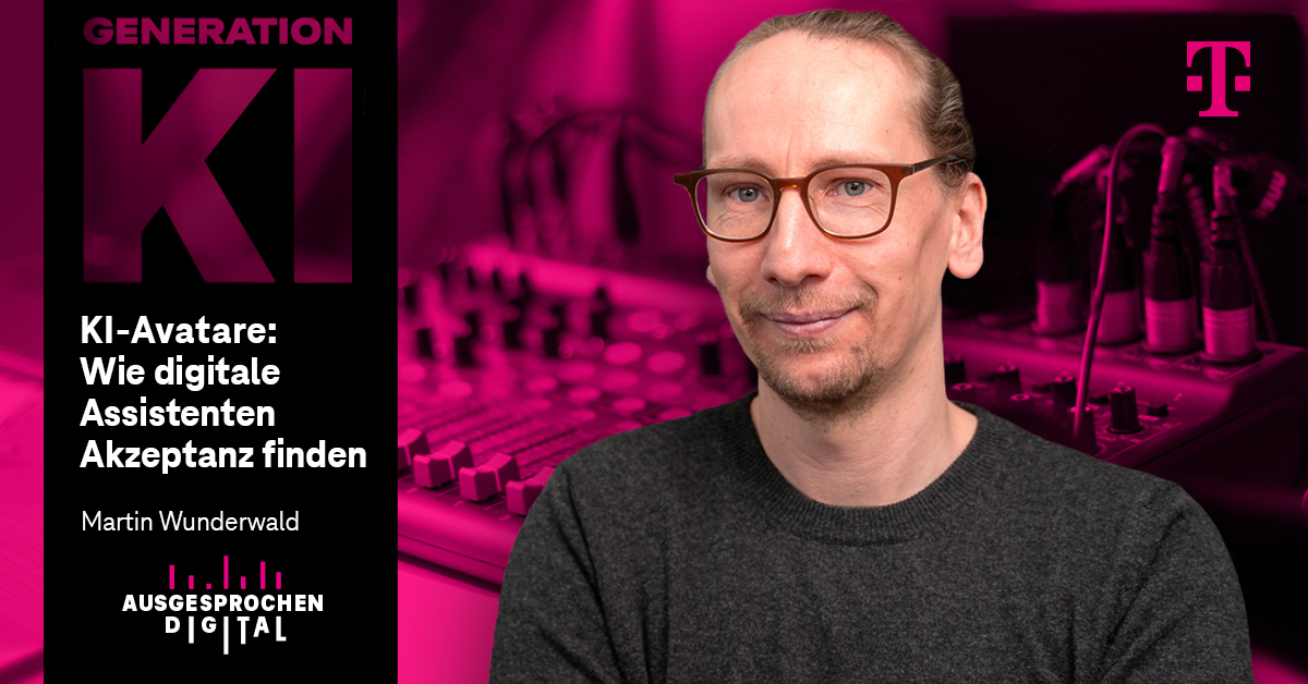 🎙 Wie menschlich darf KI sein? Martin Wunderwald spricht im #Podcast "Ausgesprochen digital" über #KI-Avatare und deren Chancen &amp; Risiken sowie den Weg zu mehr Akzeptanz im Alltag. Jetzt reinhören:
🍏 Apple: ms.spr.ly/6019oZKcL 
💚 Spotify: ms.spr.ly/6010oZKc0