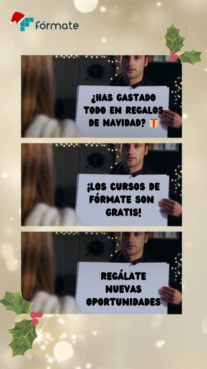 🎁 ¿Has gastado todo en regalos de Navidad? 🎄

🎓 ¡No te preocupes! En Fórmate tenemos cursos gratis para ti.

✨ Regálate nuevas oportunidades y potencia tu futuro profesional con nuestra formación online gratuita.

#FórmateGratis #CursosOnline #FuturoProfesional