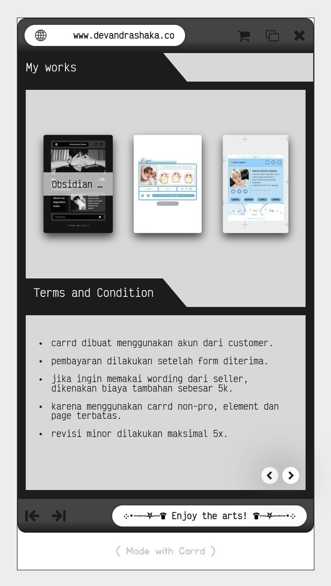 devandratwt's tweet image. Lama ga aktif, dateng-dateng bawa katalog carrd. 

Bisa dicek di sini, barangkali ada yang mau lihat.
Devandraspace.carrd.co