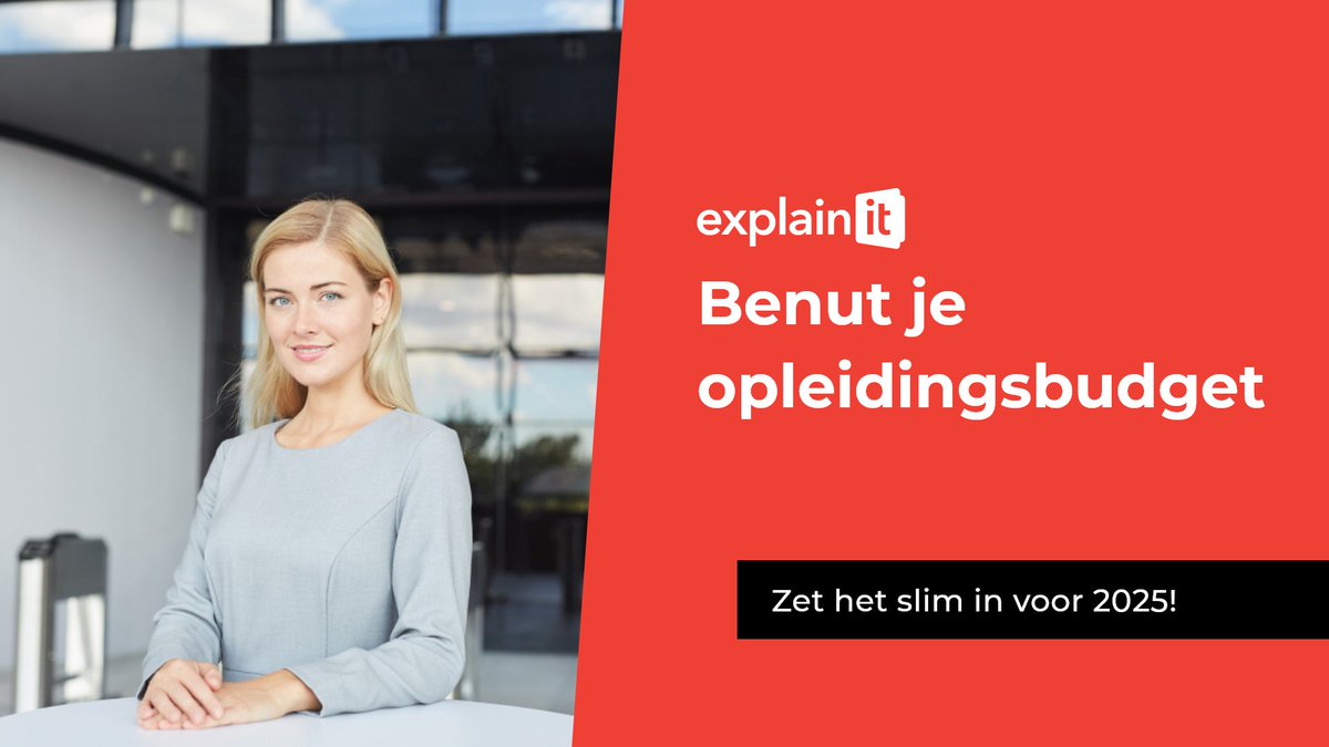 ExplainiT_NL's tweet photo. 𝗟𝗮𝗮𝘁 𝗷𝗲 𝗼𝗽𝗹𝗲𝗶𝗱𝗶𝗻𝗴𝘀𝗯𝘂𝗱𝗴𝗲𝘁 𝗻𝗶𝗲𝘁 𝘃𝗲𝗿𝗹𝗼𝗿𝗲𝗻 𝗴𝗮𝗮𝗻 – 𝘇𝗲𝘁 𝗵𝗲𝘁 𝘀𝗹𝗶𝗺 𝗶𝗻 𝘃𝗼𝗼𝗿 𝟮𝟬𝟮𝟱! ⌛️🚨

Heb jij of je organisatie nog opleidingsbudget over voor 2024? Zorg dat het niet verloren gaat en haal er alles uit!

https://t.co/jmc3OSkDsD https://t.co/TDzGGFj2Ve