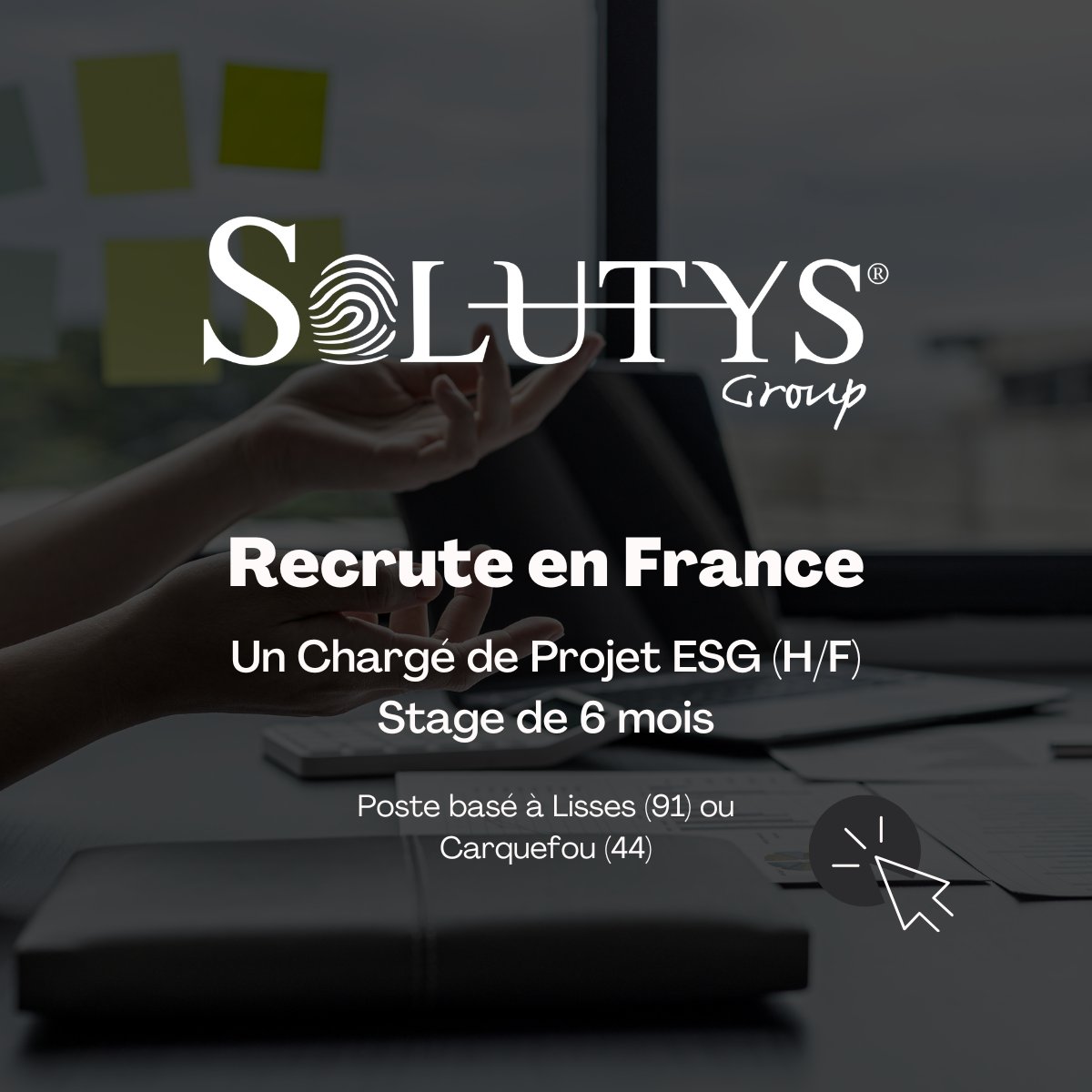 <a href="/Solutys/">SOLUTYS Group</a> recrute un(e) chargé(e) de projet ESG pour son agence à Lisses (91) ou Carquefou (44). Consultez l'annonce et candidatez ici : solutys.com/recrutement/

#OffreStage #StageESG