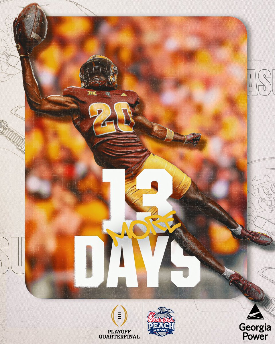 1️⃣3️⃣ days. 

#CFAPeachBowl // #ForksUp