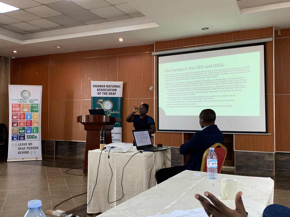 Nankinga Olivia Rebecca (@nankingao) on Twitter photo Proud to have presented a paper on 'Responding to Unmet SRHR Needs for People with Hearing Impairments' at Esella Country Hotel today! I Highlighted the need for strategic partnerships with <a href="/UNADeaf/">UNAD - Deaf people in Uganda</a> to provide deaf-friendly SRHR services.
Thanks to <a href="/UNFPA/">UNFPA</a> for the support! Proud to have presented a paper on 'Responding to Unmet SRHR Needs for People with Hearing Impairments' at Esella Country Hotel today! I Highlighted the need for strategic partnerships with <a href="/UNADeaf/">UNAD - Deaf people in Uganda</a> to provide deaf-friendly SRHR services.
Thanks to <a href="/UNFPA/">UNFPA</a> for the support!