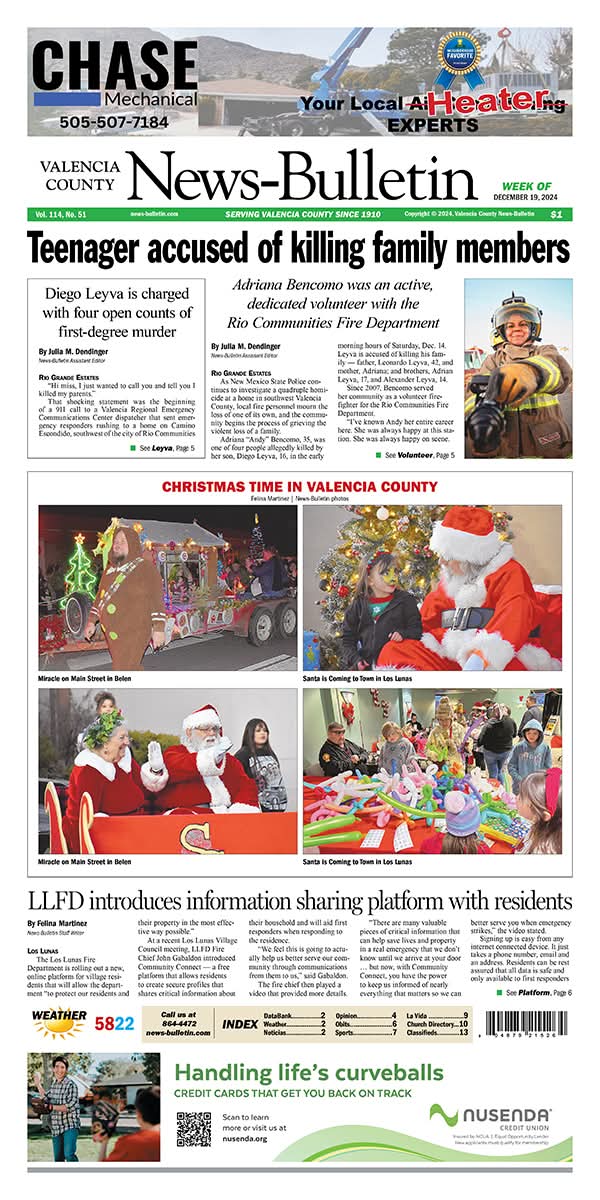 Good morning, Valencia County. Pick up your very own copy of the News-Bulletin this morning. #valenciacounty #vcnb #ireadmylocalnewspaper