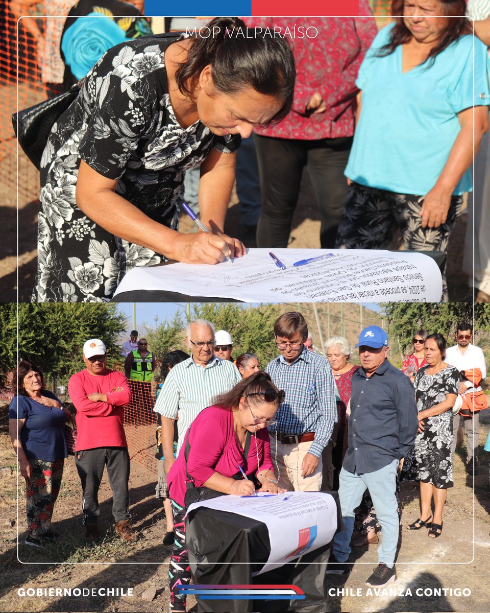 MOPValparaiso's tweet photo. #ObrasMOP | Avanzamos en garantizar el acceso al agua potable para cada comuna de la región 🚰 Realizamos ceremonia de "primera tubería" por inicio de obras de mejoramiento APR Llanos Norte #SanEsteban📍Inversión de más de $1800 millones de pesos, beneficio para 290 familias ✨ https://t.co/aZYAVhnnF4