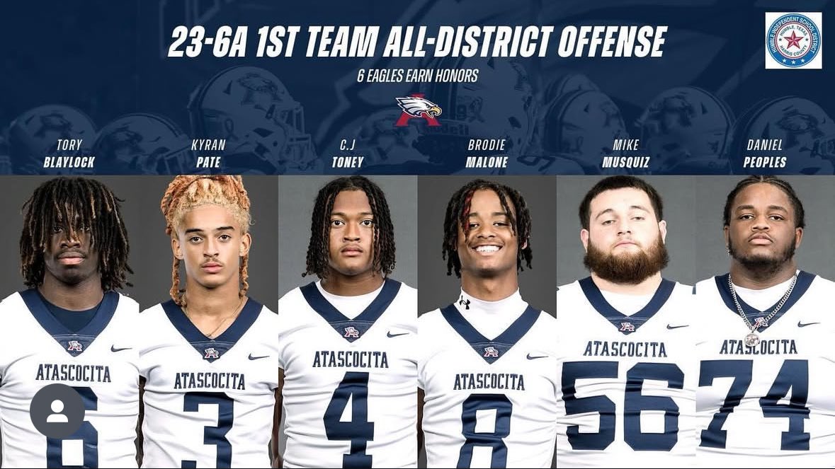 KyranPate1's tweet image. 1700 all purpose yards
964 return yards (3 90+yd Tds)
broke the single season return yard record
broke the career return yards record,
1st team all-district Wr
23-6A return man of of the year
740 receiving yards
7 total tds.
Thank you for everything atascocita🫶🏾 @AHSEagleFB