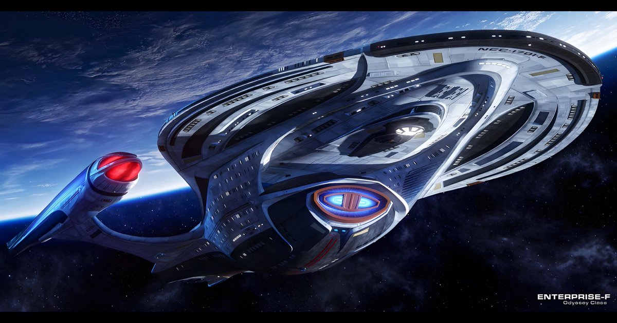 startrek_ships's tweet image. The #OdysseyClass design is growing on me. I think the &apos;Fat One&apos; title has a new owner 😅. 

Credit: By JetFreak. [@]TerryMatalas 𝕏 [@]DaveBlass 𝕏. Via [@]Starbase400 𝕏