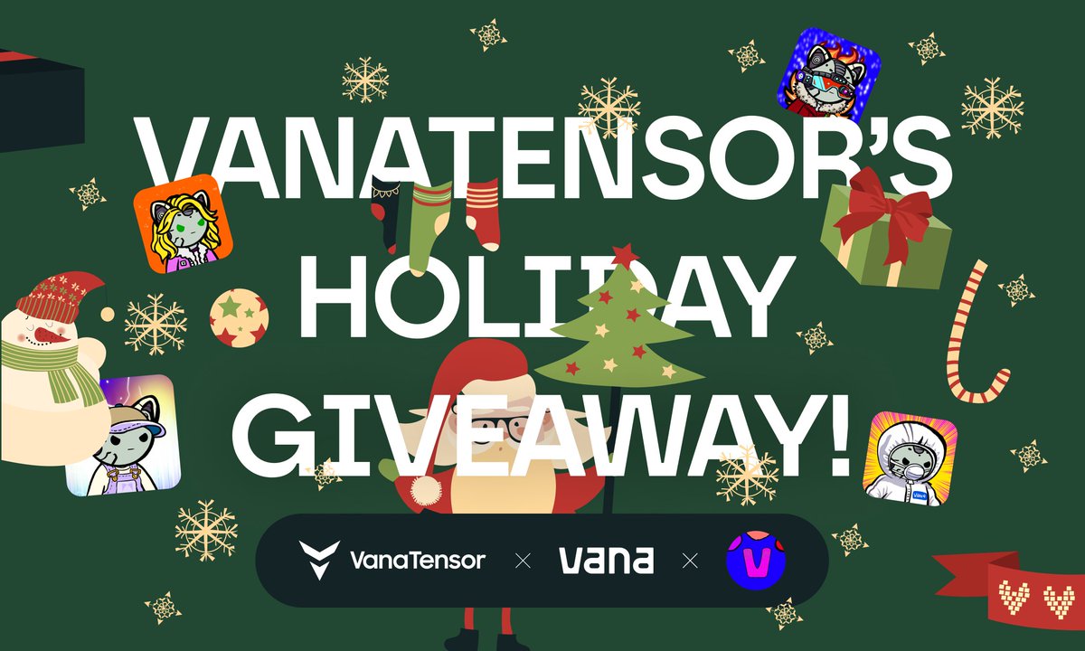 🎁🎄 VanaTensor’s Holiday Giveaway! 🎄🎁

This holiday, we’re spreading cheer,
With <a href="/v_on_vana/">V</a> and <a href="/withvana/">VanaHQ</a> near! 🚀
5 V-on-Vana NFTs could be yours,
Here’s how to enter and open the doors:

1️⃣ Stake $VANA to VanaTensor’s DLP. 💎
2️⃣ Fill out the form quickly and easily. ✍️
3️⃣ RT