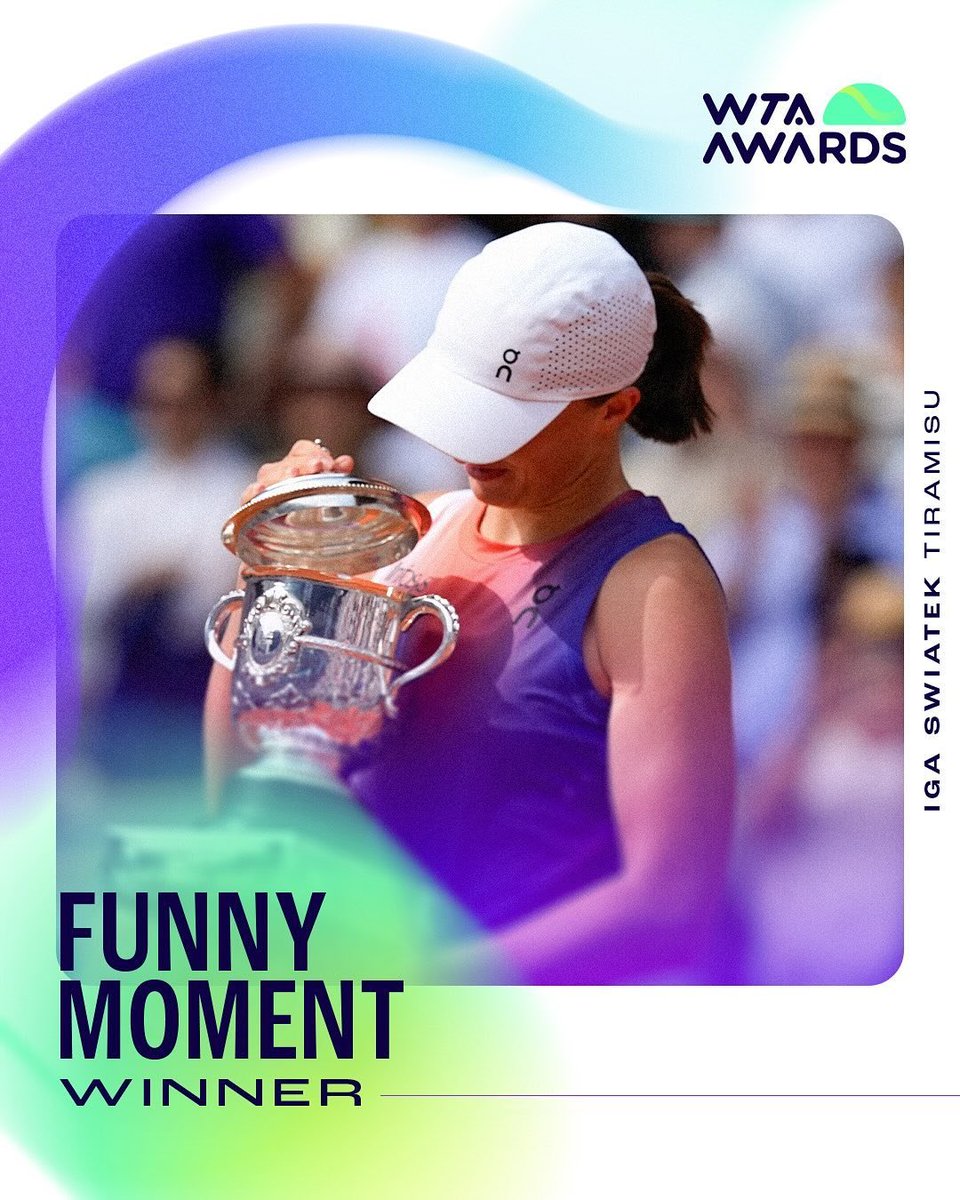 🇵🇱 Iga Świątek otrzymała trzy nagrody w plebiscycie WTA Awards 2024: "Mecz Roku", "Najlepszy moment w turniejach WTA 1000" i "Najśmieszniejszy moment".

🇬🇧 Iga Świątek won three categories in the 2024 WTA Awards: "Match of the Year", "WTA 1000 Best Moment" and "Funny Moment".

📸