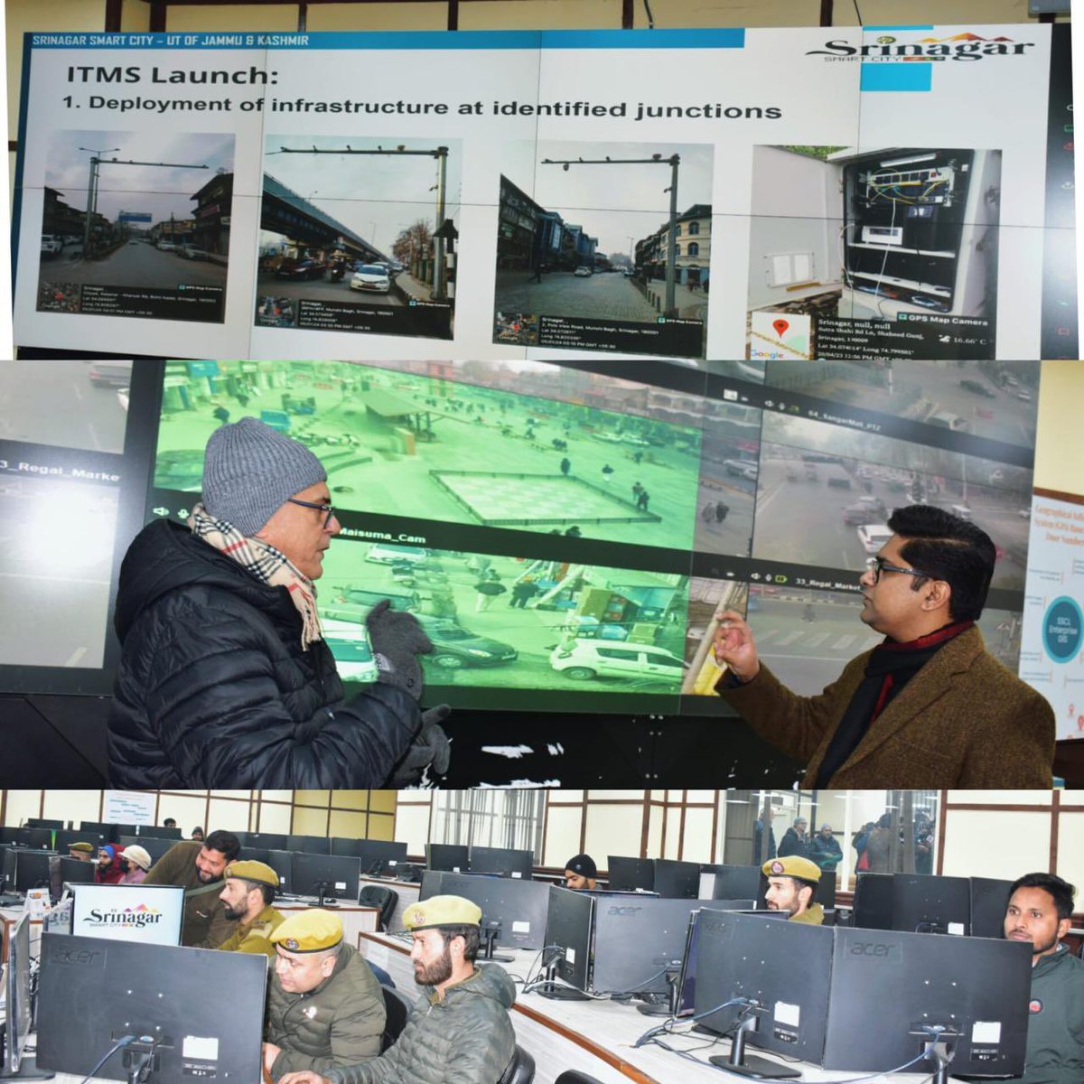 sclsrinagar's tweet image. CEO, SSCL @owais_ias conducted an inspection of a major advancement in urban governance as @sclsrinagar unveiled the #IntelligentTrafficManagementSystem at #Integrated Command and Control Centre ICCC, Zainakote HMT.

#SmartCity #Srinagar 
@diprjk @ddprsrinagar @ddnewsSrinagar