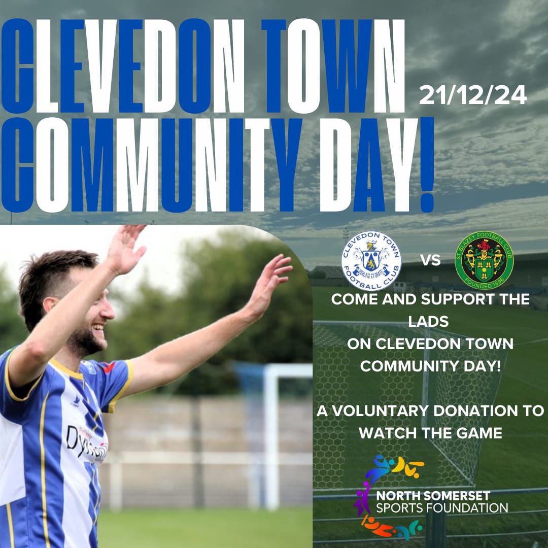 Clevedon Town Football Club (@clevedontownfc) on Twitter photo COMMUNITY DAY⚽️
A reminder about our community day for this weekend’s fixture vs <a href="/StBlazeyAFC/">St Blazey AFC</a>
It’s ‘pay what you want’ on the gate and various activities on site so let’s pack the ground.
Existing season ticket holders will be entitled to a complimentary food/drink token 👇 COMMUNITY DAY⚽️
A reminder about our community day for this weekend’s fixture vs <a href="/StBlazeyAFC/">St Blazey AFC</a>
It’s ‘pay what you want’ on the gate and various activities on site so let’s pack the ground.
Existing season ticket holders will be entitled to a complimentary food/drink token 👇