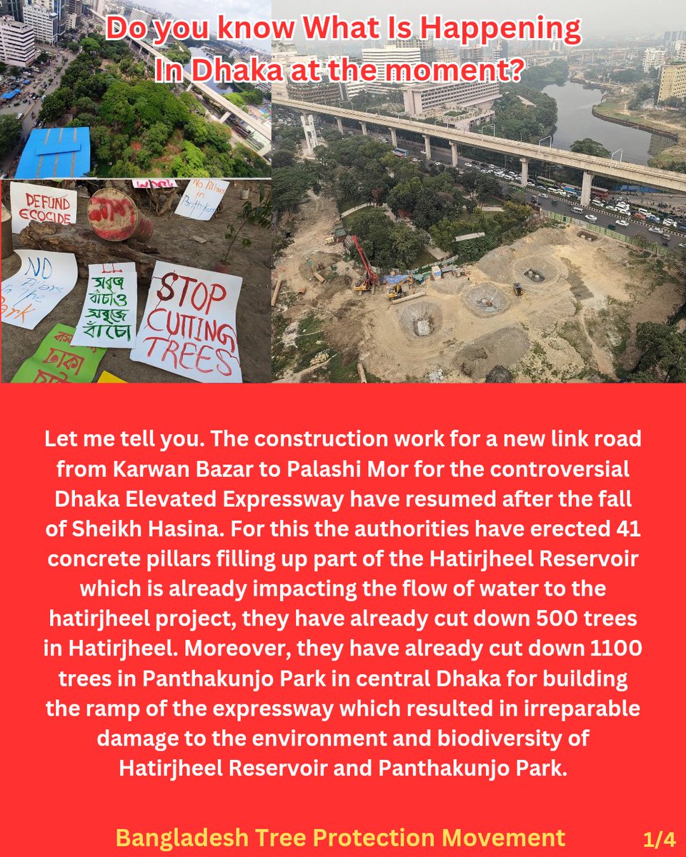 NayonSorkarBD's tweet photo. We seek your support from our sit-in program at the park to save two vital resources for the residents of Dhaka. We are making our final efforts to #SavePanthakunjoPark and the #SaveHatirjheel reservoir. 

Stand with the #BangladeshTreeProtectionMovement. ✊🏿

#SaveGreenOfDhaka https://t.co/il4SNbbz9N