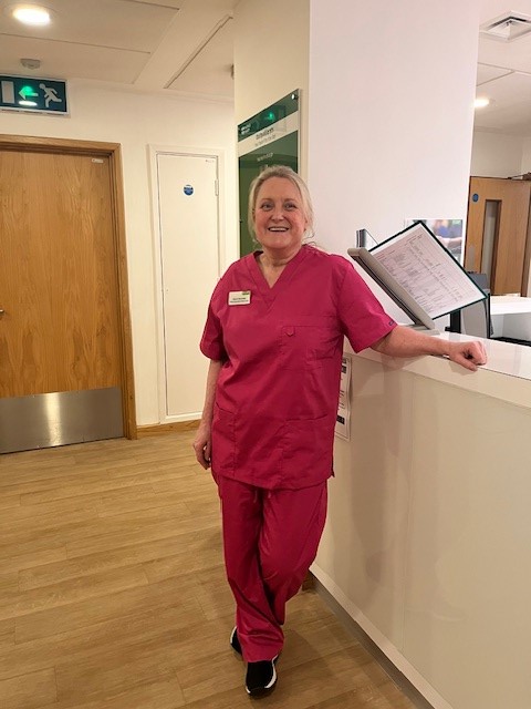 NHTWH's tweet photo. Once a month, Valerie, our Breast Care Specialist Nurse, wears her pink scrubs to remind patients and staff to check their breasts. She has been wearing them today. If you're reading this, don't forget to do your breast check—it’s so important! https://t.co/Ih9O3AkY7R