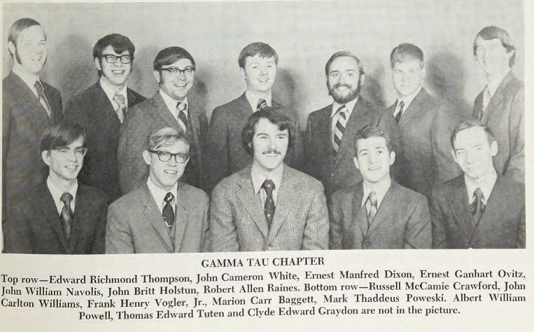 Psi_Upsilon's tweet photo. On Dec 19, 1970, the Gamma Tau Chapter of Psi Upsilon was founded at Georgia Tech with 14 members initiated at the Capital City Club. William Powell '73 was the first Archon. Commemorated in the Spring 1971 Diamond edition: https://t.co/lsXVzGWamJ. https://t.co/An64ivHQmI