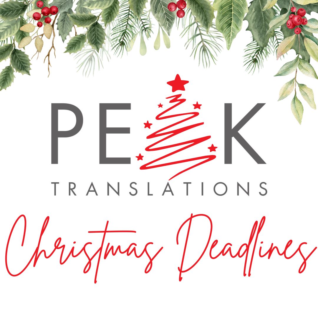 peaktranslate's tweet photo. Heading into Christmas, we’d like to remind you of our office hours:

Closing at noon: December 24th, 2024, Reopening: January 2nd, 2025, at 9:00 AM

To avoid delays, please submit your translation requests as early as possible. 

Contact us: enquiries@peak-translations.co.uk https://t.co/Um3iAUyzit