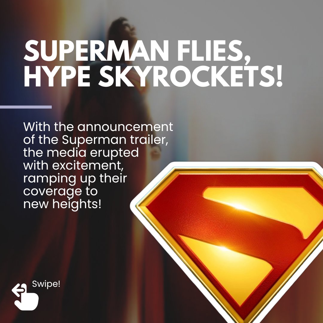 trokam's tweet photo. Superman has landed, and the headlines are soaring! In recent days, the term "Superman" hit a news coverage peak of 80 million, fueled by the buzz around the upcoming movie.

Visit https://t.co/OIaIauXiV3 for more!

#Superman #JamesGunn #DavidCorenswet  #DC #GoodThursday https://t.co/WpzbbaUkjP