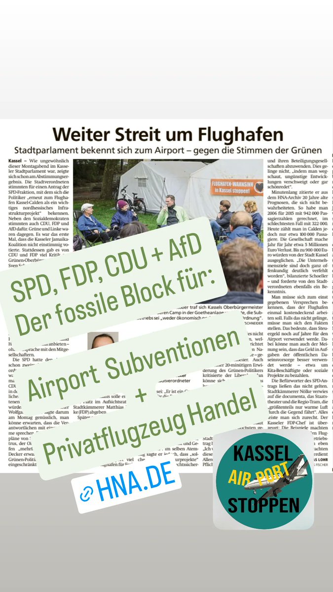 Der fossile Block sprengt die #JamaikaKoalition in Kassel: Grüne und Linke stimmen gegen die bedingungslose Subvention des #KasselAirport.
hna.de/kassel/streit-…
