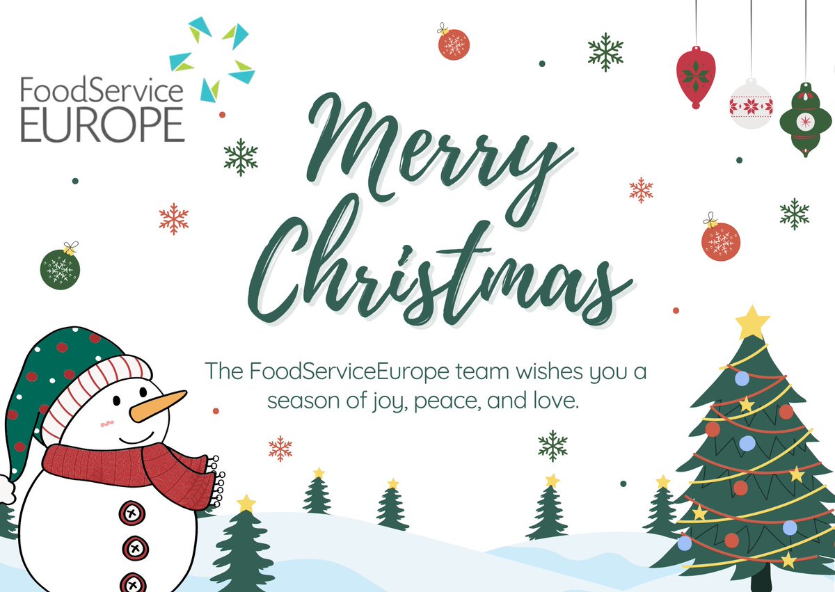 FoodServiceEU's tweet image. Dear community,

We want to wish you all a Merry Christmas and a Happy 2025! 🎄 

Whether you celebrate the festive season around delicious canteen food or not, we hope you have a marvellous time. 🎅 

See you next year! 💫

#ContractCatering #Christmas #NewYear