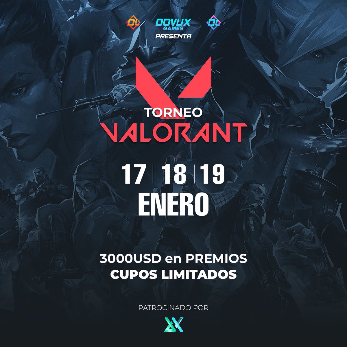 ¡LLEGÓ LA DOVUX VALORANT CUP! 🏆💠 

¿Tenes un equipo o grupo de amigos y quieren demostrar que son los mejores de la comunidad? Competí en la DovuX Valorant Cup y llevate hasta 3000USD en la DovuX Shop para los ganadores 🤑

Inscribite en el Discord Oficial de DovuX Games