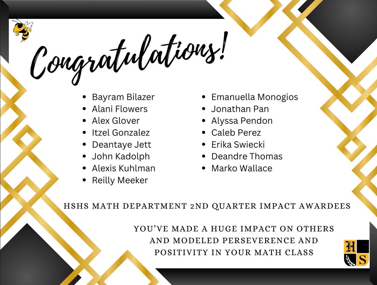 Hinsdale South High School Math Department (@hshsmathematics) on Twitter photo 