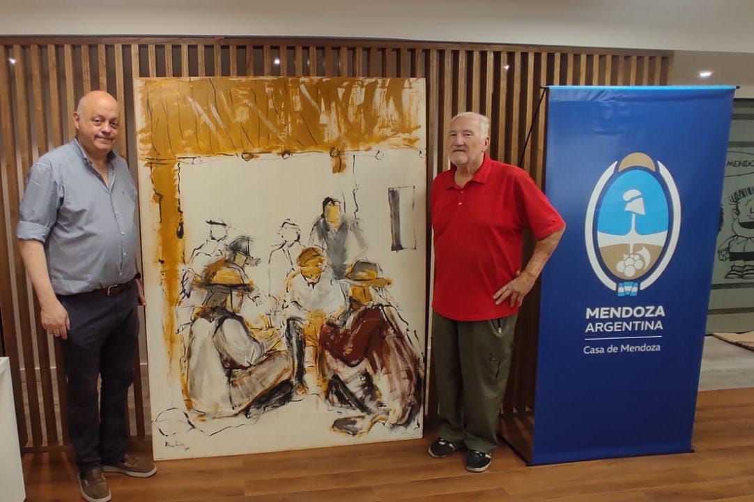 Recibimos la donación del Ing. Jorge Rodriguez de uno de los cuadros de la artista mendocina Pibina Refosco. Estuvieron presentes el Dr. de Casa de Mendoza Pablo Hortal y el Sr. Ricardo Frattanoli. 
Agradecemos la iniciativa por el reconocimiento de nuestros artistas mendocinos