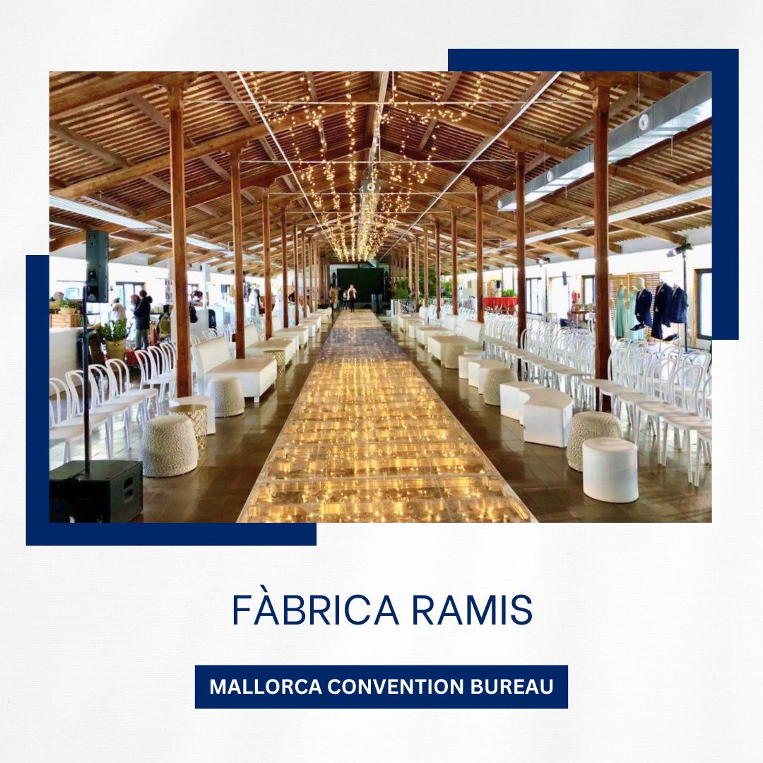 Fàbrica Ramis, construida en 1928 y reformada en 2021, es un emblemático edificio de patrimonio industrial, cuyas instalaciones modernas cuentan con salas de diversos tamaños, ideales tanto para grandes celebraciones como para pequeñas reuniones y actividades de grupo.