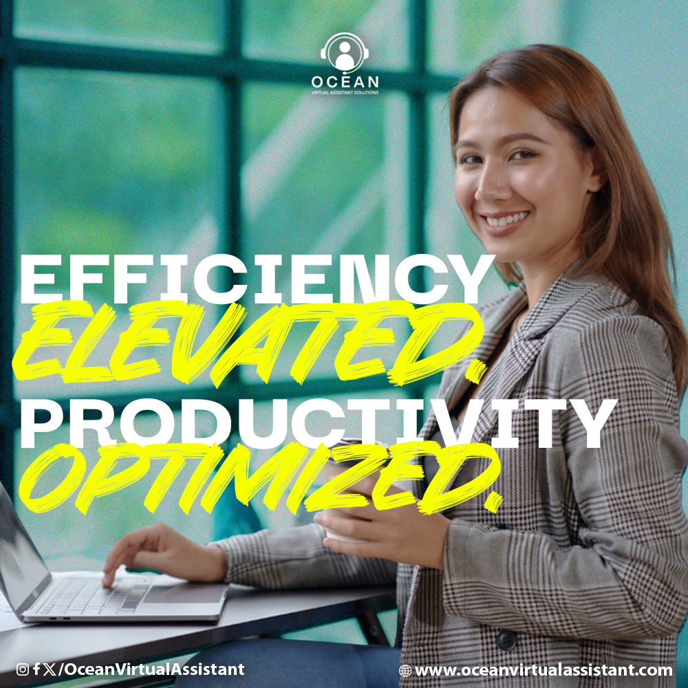 oceanvastaffing's tweet image. Efficiency elevated. Productivity optimized. Unlock smarter ways to work and watch your business thrive!  #OceanVirtualAssistant #BusinessTips