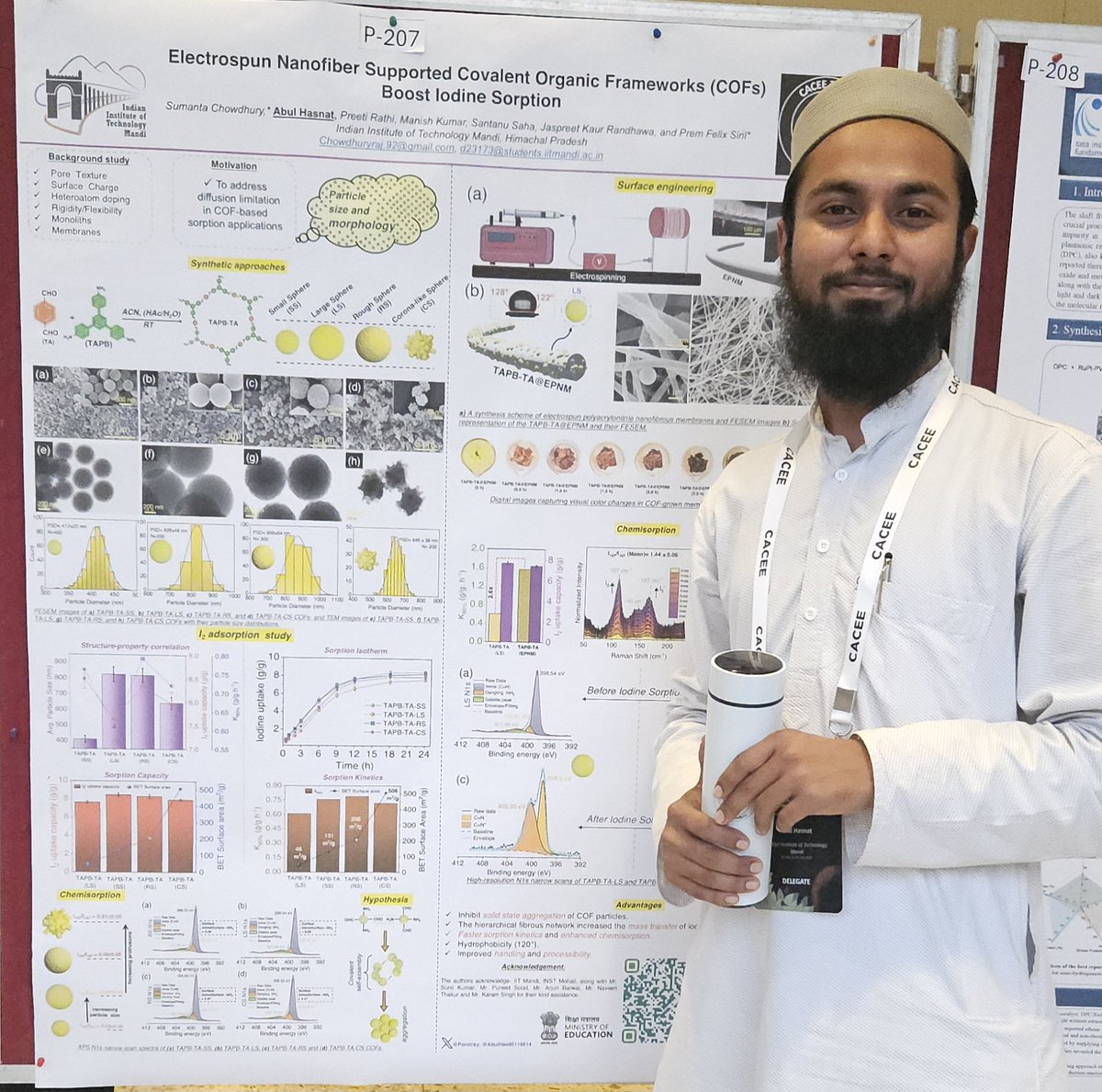 Pleased to share that <a href="/AbulHas60118814/">Abul Hasnat</a> made his debut as a poster presenter at the CACEE conference, held at TIFR Mumbai. Proud moment for the team and great discussions on morphologically controlled COF materials! Read here: doi.org/10.1002/smll.2…
