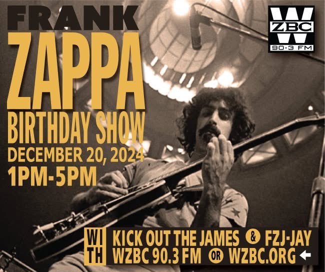 sendai77's tweet photo. Frank Zappa birthday show Friday December 20 - 1:00-5:00 EST - - WZBC 90.3 Newton and streaming on https://t.co/c4BnCtU0J5 https://t.co/Sz2N1bphZm