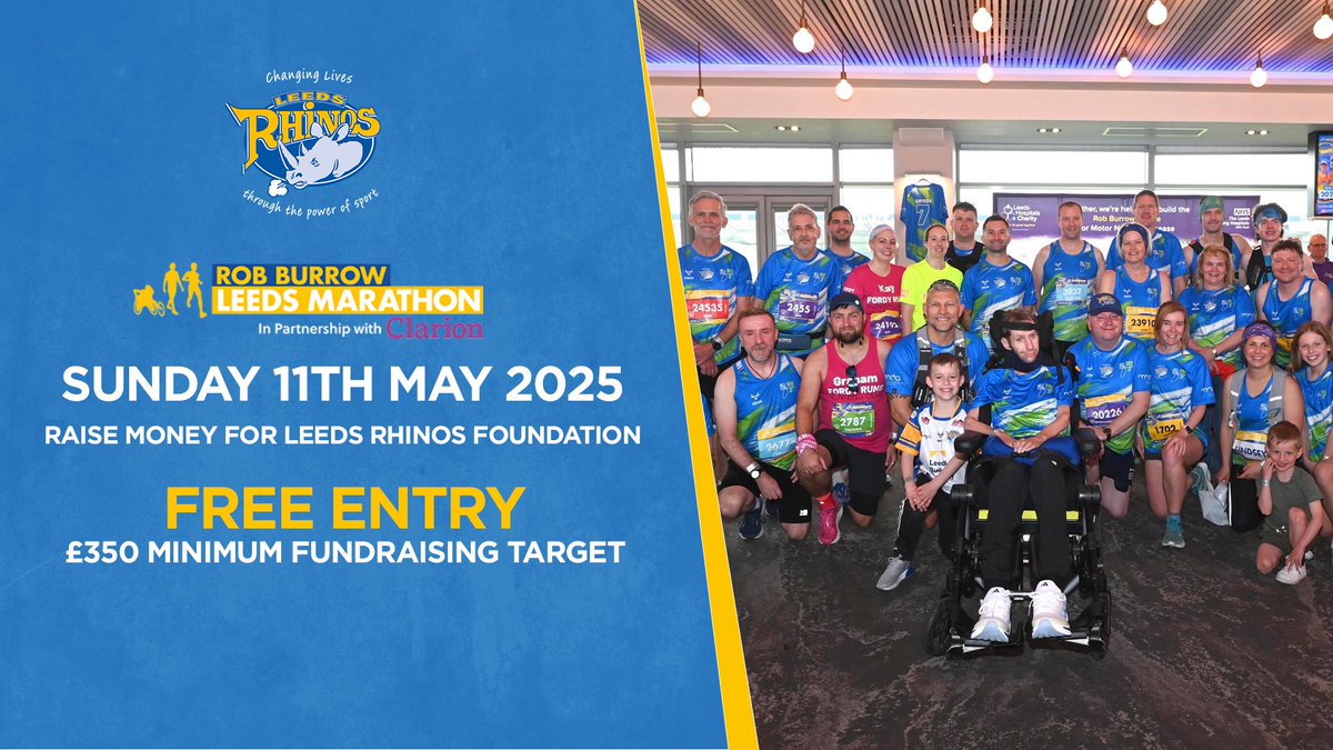 𝙉𝙚𝙬 𝙔𝙚𝙖𝙧, 𝙉𝙚𝙬 𝙂𝙤𝙖𝙡𝙨🎯

Are you ready to tackle the ultimate challenge in 2025?🤔

Join our team for the Rob Burrow Leeds Marathon or Half Marathon, and help raise vital funds for our Foundation!🏃‍♂️

To get involved, click here 👉 bit.ly/3OtCQAC