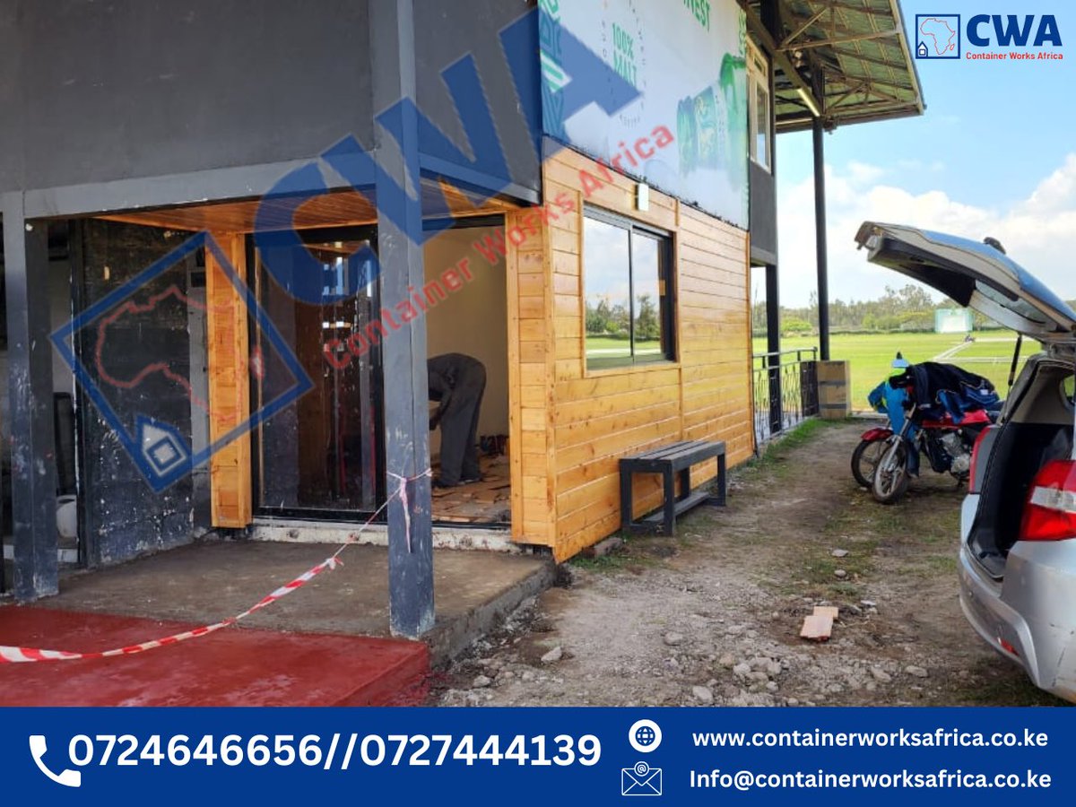ContainerworksA's tweet image. 🏇Introducing the 20ft Container Office for Nairobi Polo Club!

Experience a new and improved take on container design with our premium wooden external cladding, crafted using top-quality TNG wooden boards.  

#ContainerDesign #WoodenCladding #ContainerOffice  #PoloClubElegance