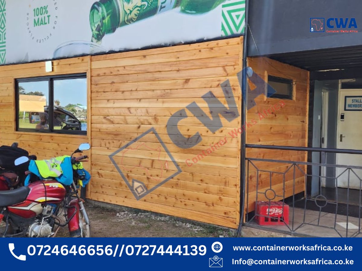 ContainerworksA's tweet image. 🏇Introducing the 20ft Container Office for Nairobi Polo Club!

Experience a new and improved take on container design with our premium wooden external cladding, crafted using top-quality TNG wooden boards.  

#ContainerDesign #WoodenCladding #ContainerOffice  #PoloClubElegance