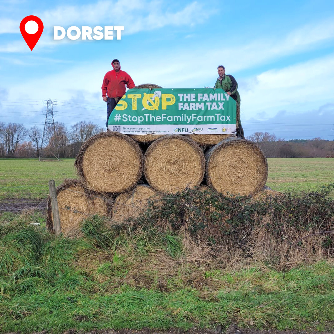 Have you spotted any of our #StoptheFamilyFarmTax banners out across the region today? Keep an eye out and let us know if you see one! Thanks to all the members who have put one up 👏 <a href="/NFUDorset/">NFU Dorset</a>