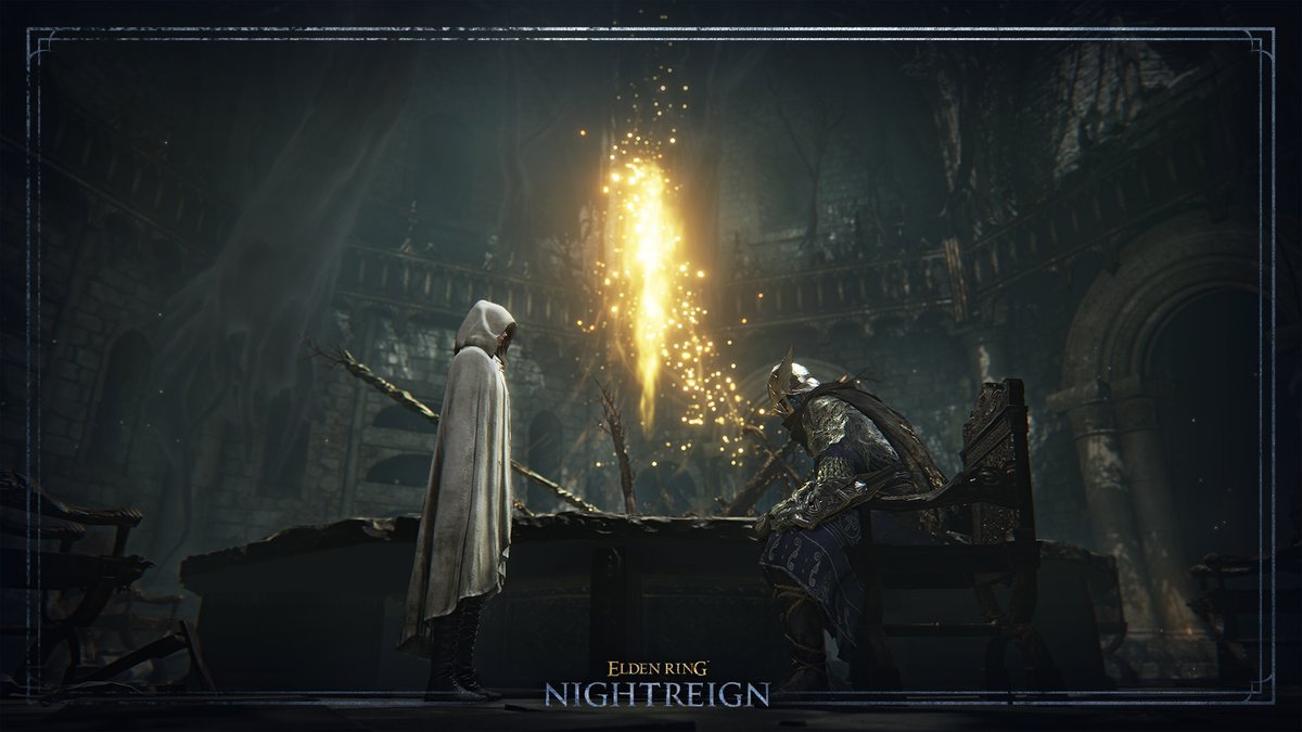 ELDENRING's tweet photo. "Tragedy must be averted.
And for that… I need your help."

#ELDENRING #NIGHTREIGN, the next standalone game set in the ELDEN RING universe, launches in 2025.

Join the official ELDEN RING Discord server: https://t.co/idnaw8ihTy https://t.co/3Ed0zGH9ai