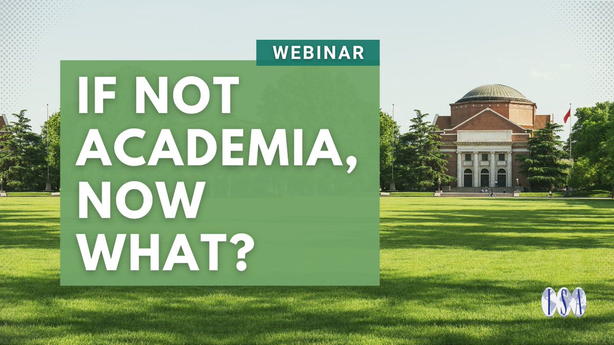 isanet's tweet photo. Looking for #AltAc #Career paths? Learn from four panelists as they share their experiences in pursuing opportunities outside of #Academia: https://t.co/Ld1r52rhqW

Stay up to date with all #VirtualProgramming &amp; sign up for ISA Connected: https://t.co/FoqvkIlRGB https://t.co/FB37CnT0JC
