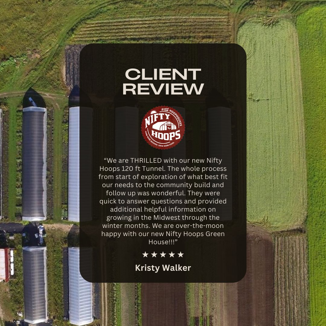 NiftyHoops's tweet image. 🌿 Did you enjoy your experience with Nifty Hoops? We’d be thrilled if you could take a moment to leave us a Google review. Your feedback helps other farmers find the perfect high tunnel kit! g.page/r/CRNBcTgbcqyd…  #NiftyHoops #FarmerFeedback