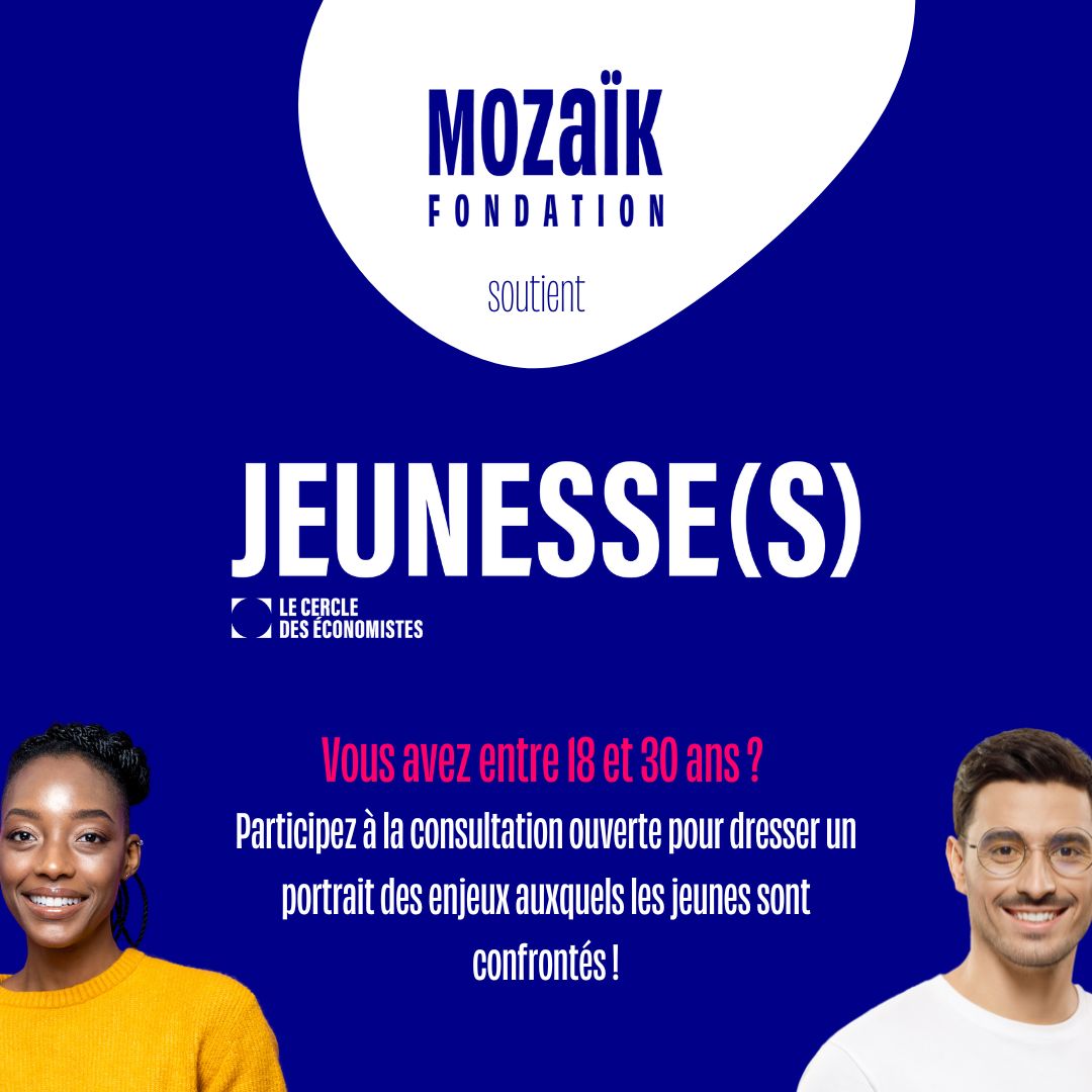 [J-7!⌛️] Avant clôture des inscriptions pour le projet « Jeunesse(s) » initié par le <a href="/Cercle_eco/">Le Cercle des économistes</a> ✨et soutenu par la fondation Mozaïk : donner votre avis et participez aux Rencontres d'Aix!🚀 Candidatures jusqu’au 25/12👉🏿 bit.ly/4ff4Sea​
#Jeunesse
