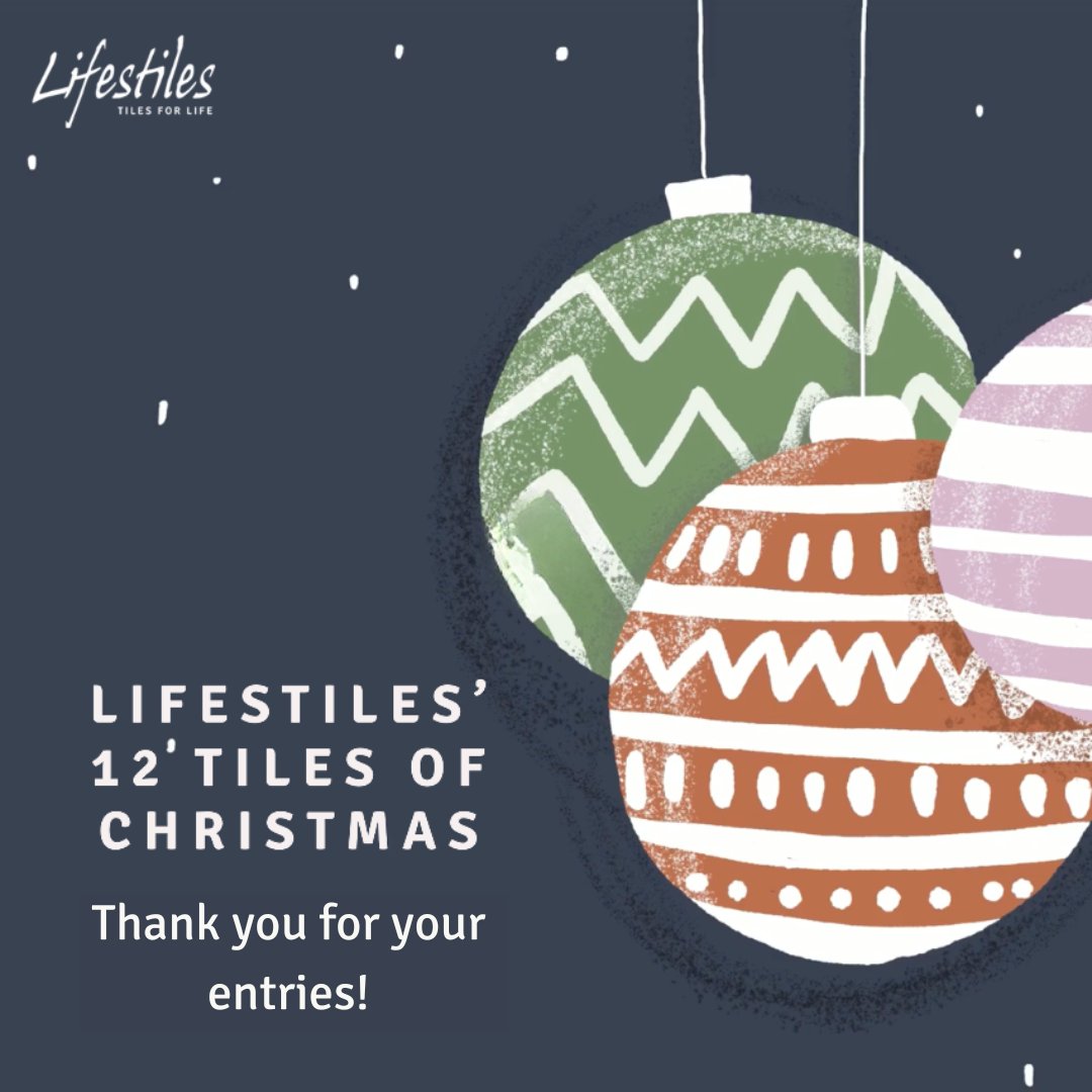 We've reached the end of our 12 Tiles of Christmas competition!

We’re thrilled with the response and want to say a massive thank you to everyone who took the time to enter. If you’re one of our lucky 12 voucher winners, you’ll have already been contacted - congratulations!