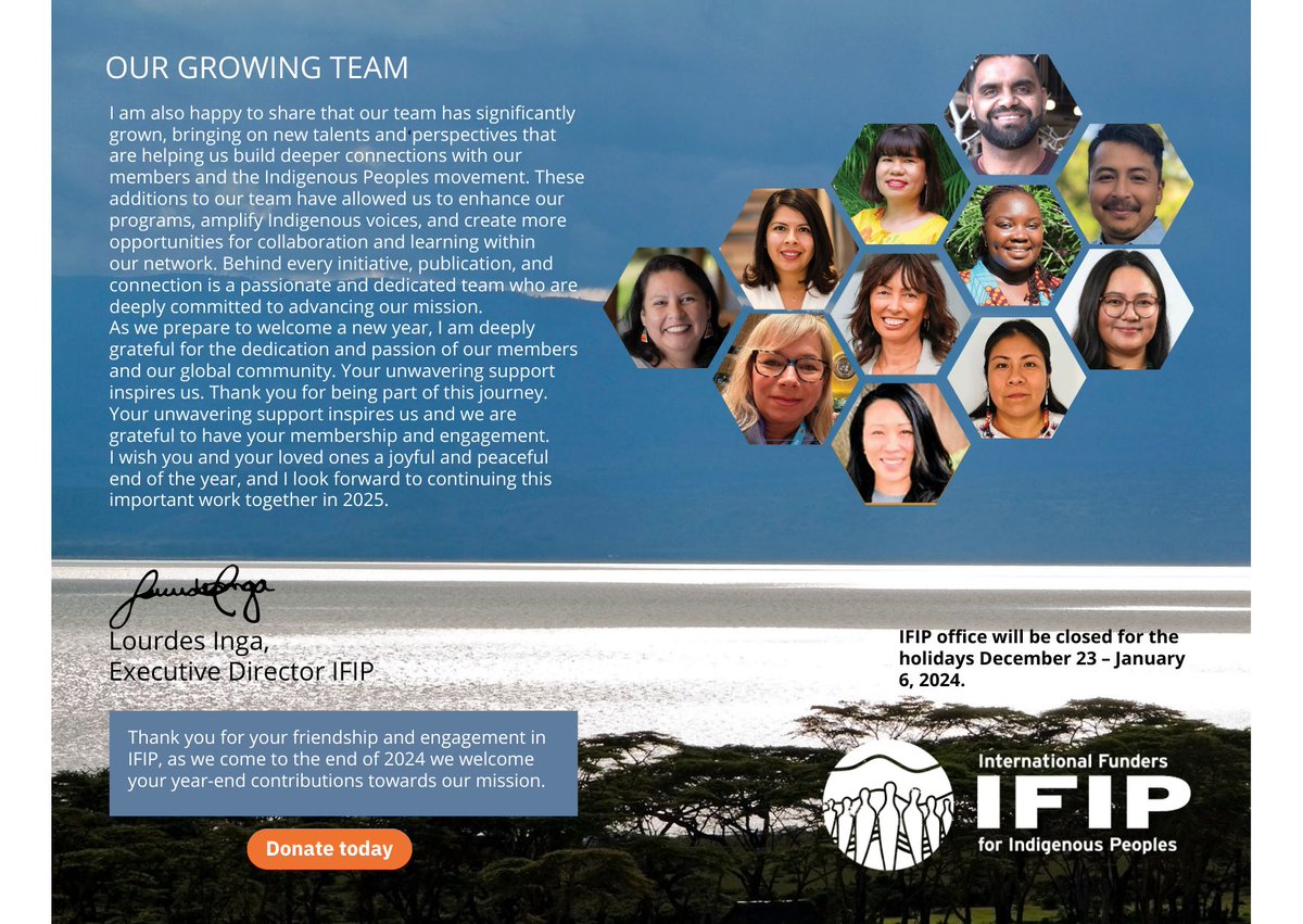🌟 As 2024 ends, we reflect on a year of progress in amplifying #Indigenous self-determination and leadership.  Thank you for being part of this journey. 

Read and Download the full letter here: bit.ly/4ftjjvs