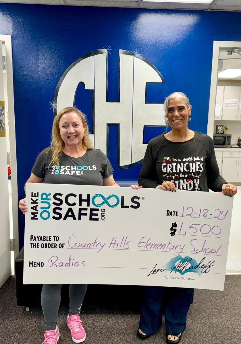 Country Hills Elem School (@countryhillsel) on Twitter photo Thank you <a href="/lorialhadeff/">Lori Alhadeff</a> for presenting us with a donation from Make Our Schools Safe. You have truly made a difference in our school and The Country Hills Community. Your unwavering dedication is admirable <a href="/BCPSNorthRegion/">BCPS North Region</a> <a href="/makeourschools1/">makeourschoolssafeagain</a> #MakeOurSchoolSafe Thank you <a href="/lorialhadeff/">Lori Alhadeff</a> for presenting us with a donation from Make Our Schools Safe. You have truly made a difference in our school and The Country Hills Community. Your unwavering dedication is admirable <a href="/BCPSNorthRegion/">BCPS North Region</a> <a href="/makeourschools1/">makeourschoolssafeagain</a> #MakeOurSchoolSafe